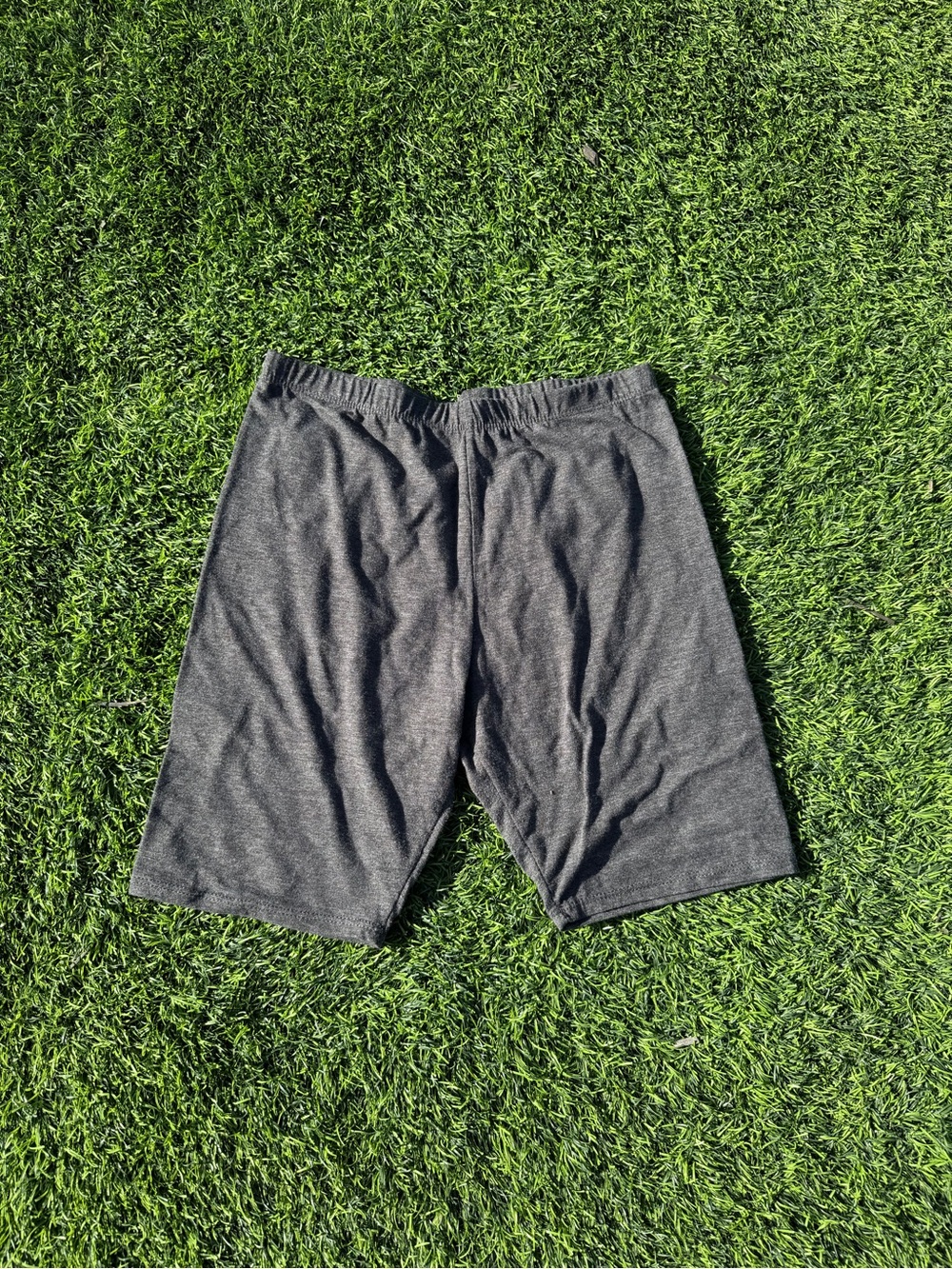 Women's Charcoal Gray Athletic Shorts - Elastic Waist